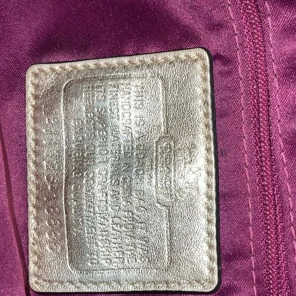 Coach Ruched Metallic Madison Maggie Silver Signature Pleated Hobo Bag 18886 - Picture 14 of 16